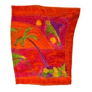 Ladies Extra Large Tropical Print Symphony Scarf or Swim Cover Up